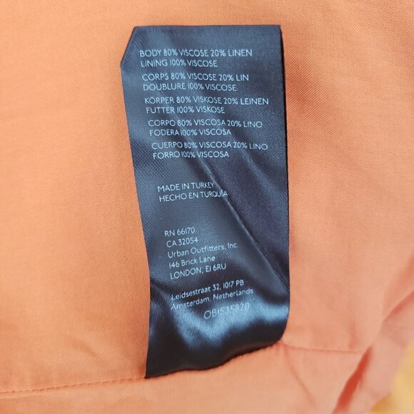 NWT Anthropologie Orange Linen Sleeveless Wrap Front Mini Dress - Picture 10 of 10